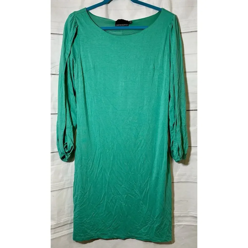 Cynthia Rowley Body-con Dress Teal Split Sleeve Cocktail Party Women Size‎ Large